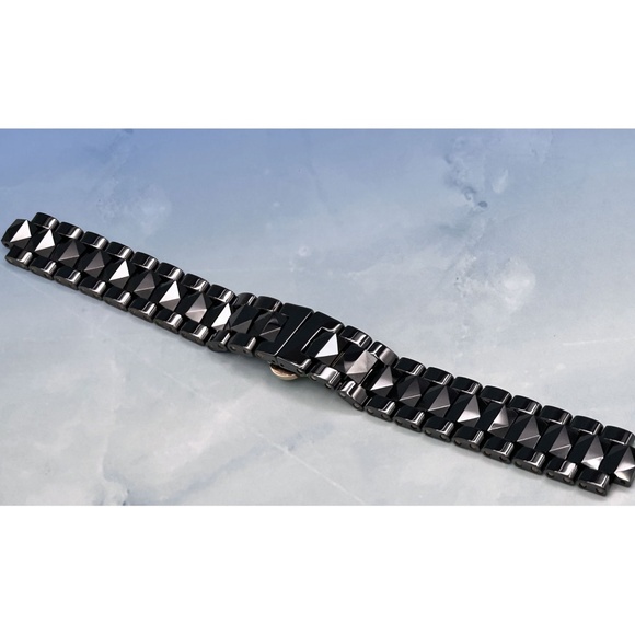 INVICTA Ceramics 16mm Watch BRACELET Band BLACK Pyramid Link Ceramic 1062 1063 - Picture 1 of 2